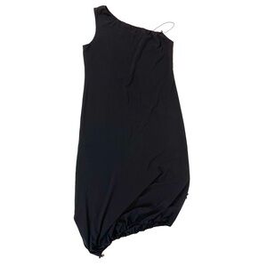 Vintage Black Cop Copine One Shoulder Asymmetrical Tech Dress